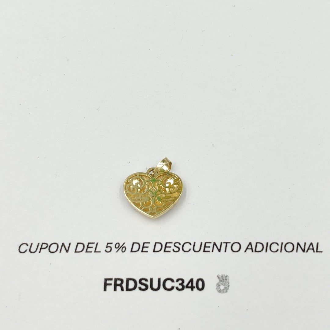 DIJE CORAZON COMBINADO 14K 1.4 GR DCR 04 (NUEVO)