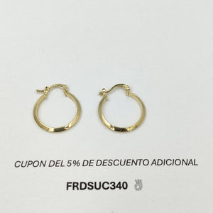 ARETES ARRACADAS LISAS 14K 1.2 GR 02301FO (NUEVO)