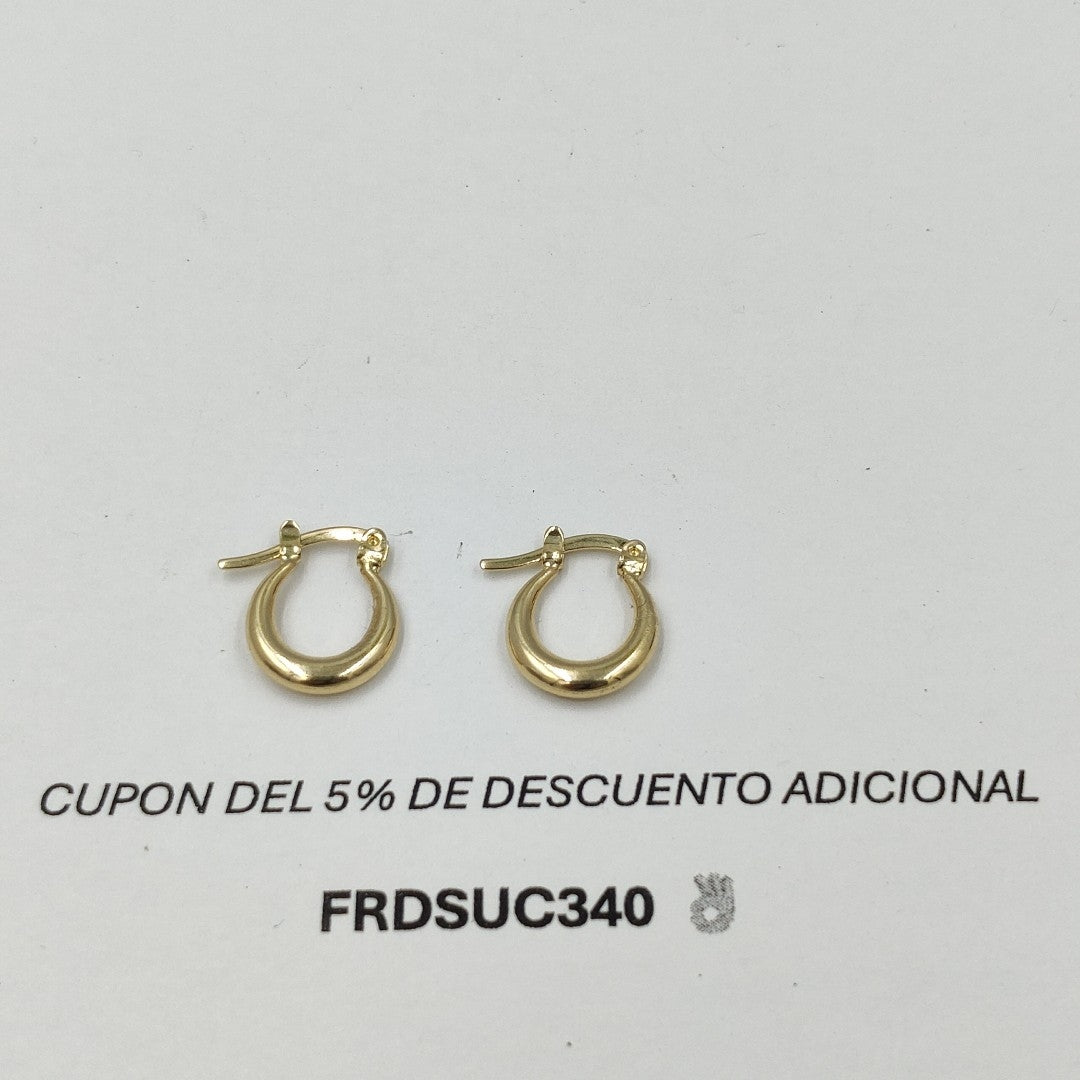 ARETES ARRACADAS LISA CHICA 14K 1.1 GR AC 81 (NUEVO)