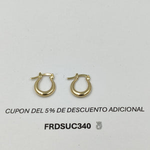 ARETES ARRACADAS LISA CHICA 14K 1.1 GR AC 81 (NUEVO)