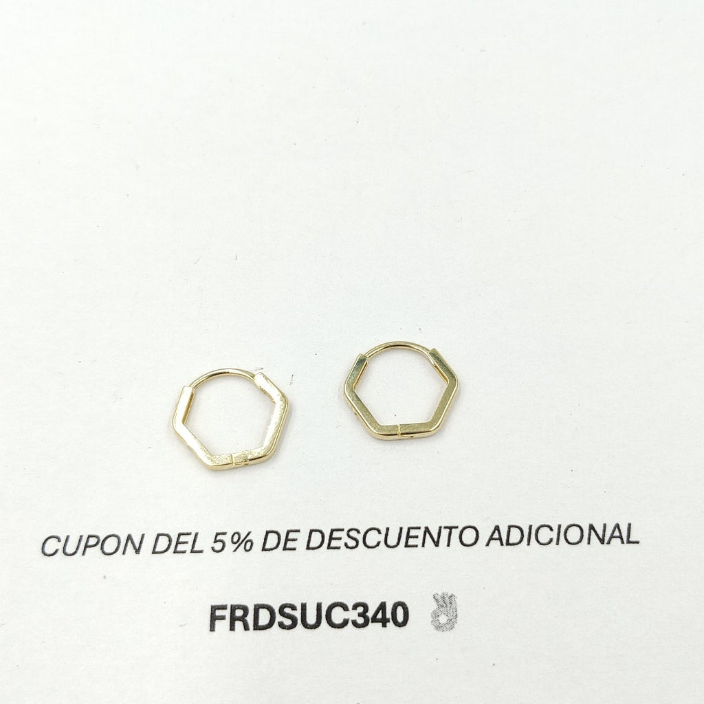 ARETES HUGGIES CON CIRCONIAS 14K 1.6 GR HR 01 (NUEVO)