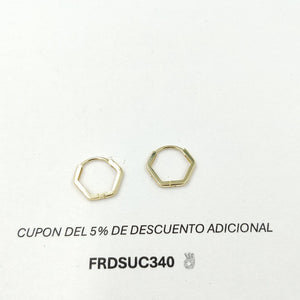 ARETES HUGGIES CON CIRCONIAS 14K 1.6 GR HR 01 (NUEVO)