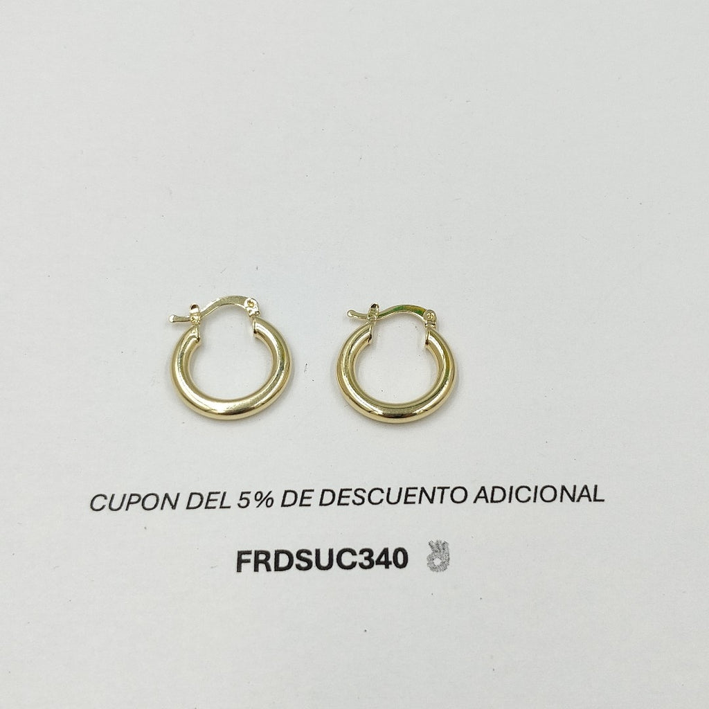 ARETES ARRACADAS LISAS 14K 1.9 GR ET 05 (NUEVO)