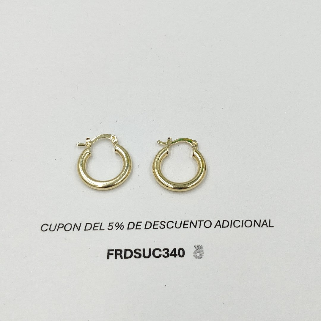 ARETES ARRACADAS LISAS 14K 1.9 GR ET 05 (NUEVO)
