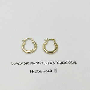 ARETES ARRACADAS LISAS 14K 1.9 GR ET 05 (NUEVO)