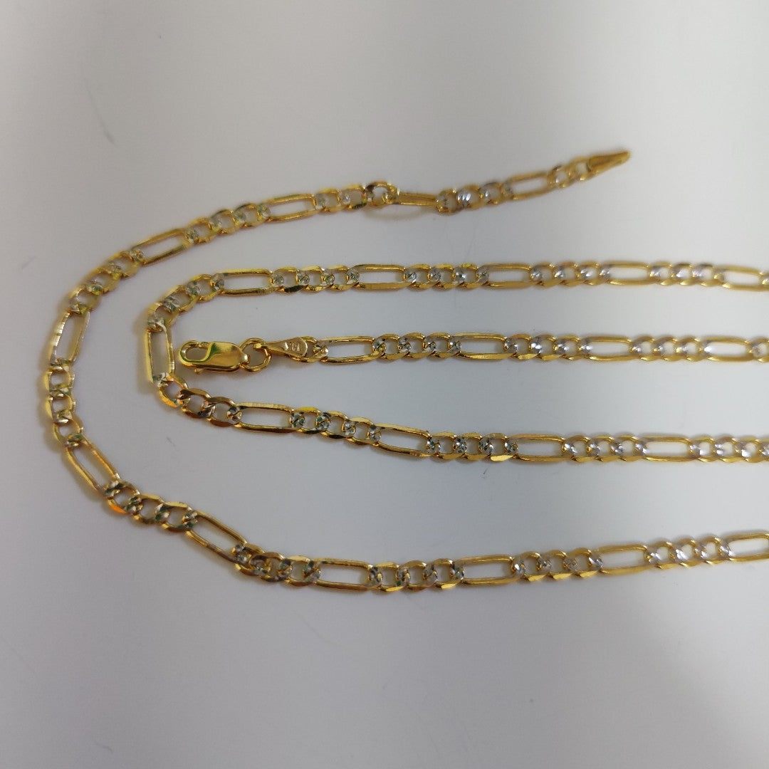 CADENA TEJIDO 3X1 DIAMANTADA 14K 55CM 7.8GR FPR080 (NUEVO)