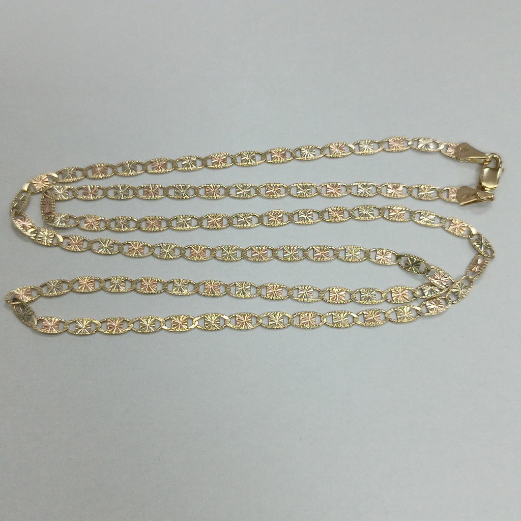 CADENA TEJIDO GUCHI COMBINADA 14K 60CM 8.3GR GC3CF06060 (NUEVO)