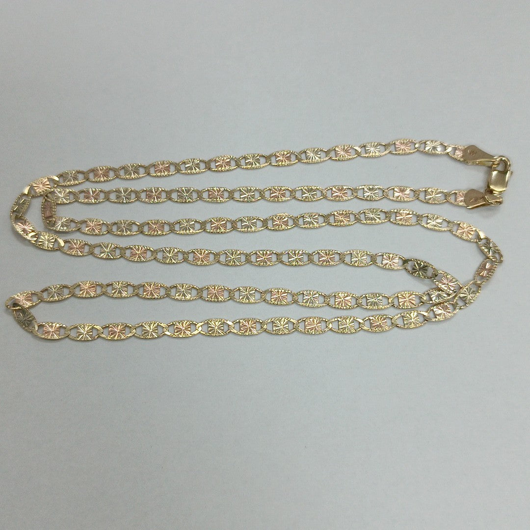CADENA TEJIDO GUCHI COMBINADA 14K 60CM 8.3GR GC3CF06060 (NUEVO)