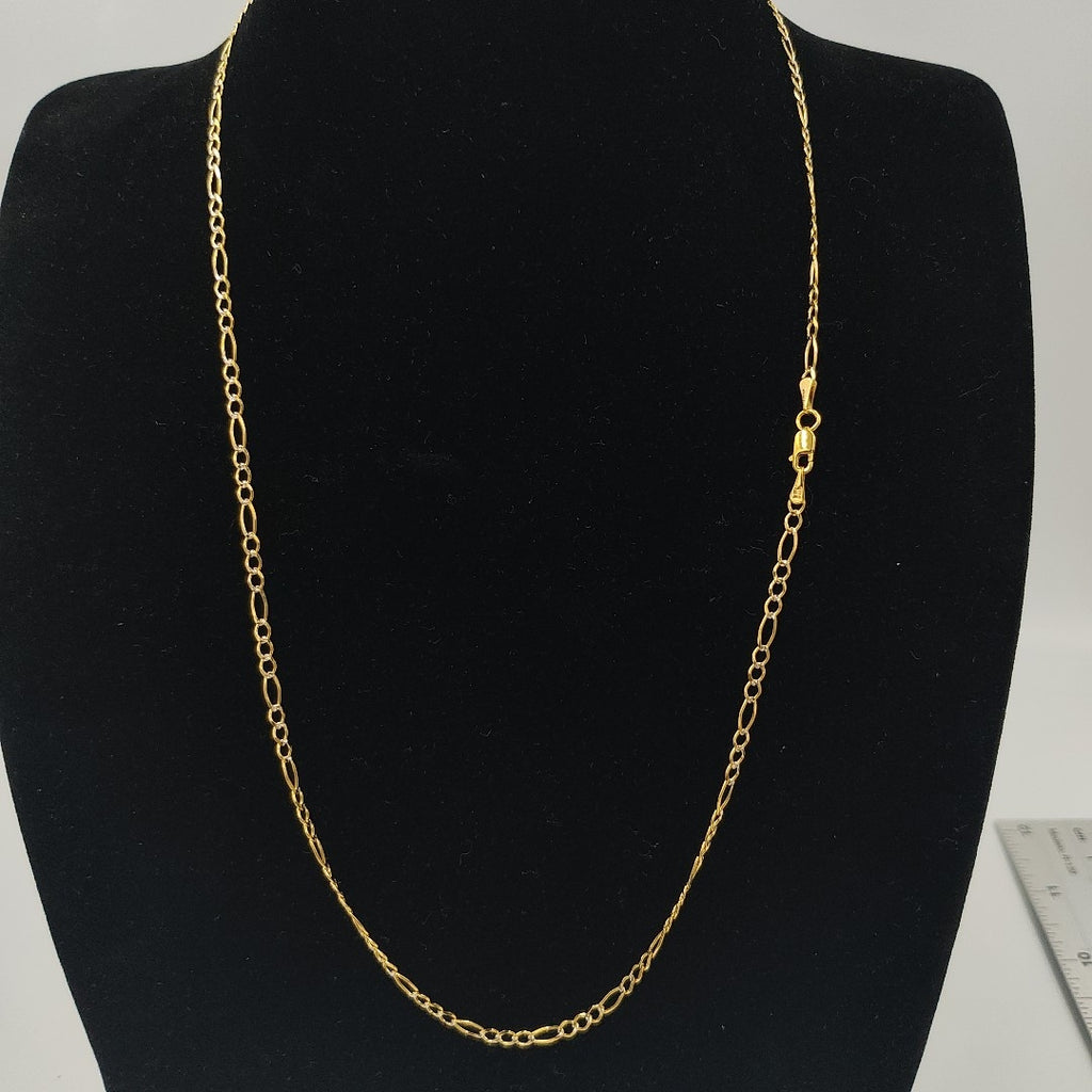 CADENA TEJIDO 3X1 DIAMANTADA 14K 55CM 5GR FPR060 (NUEVO)