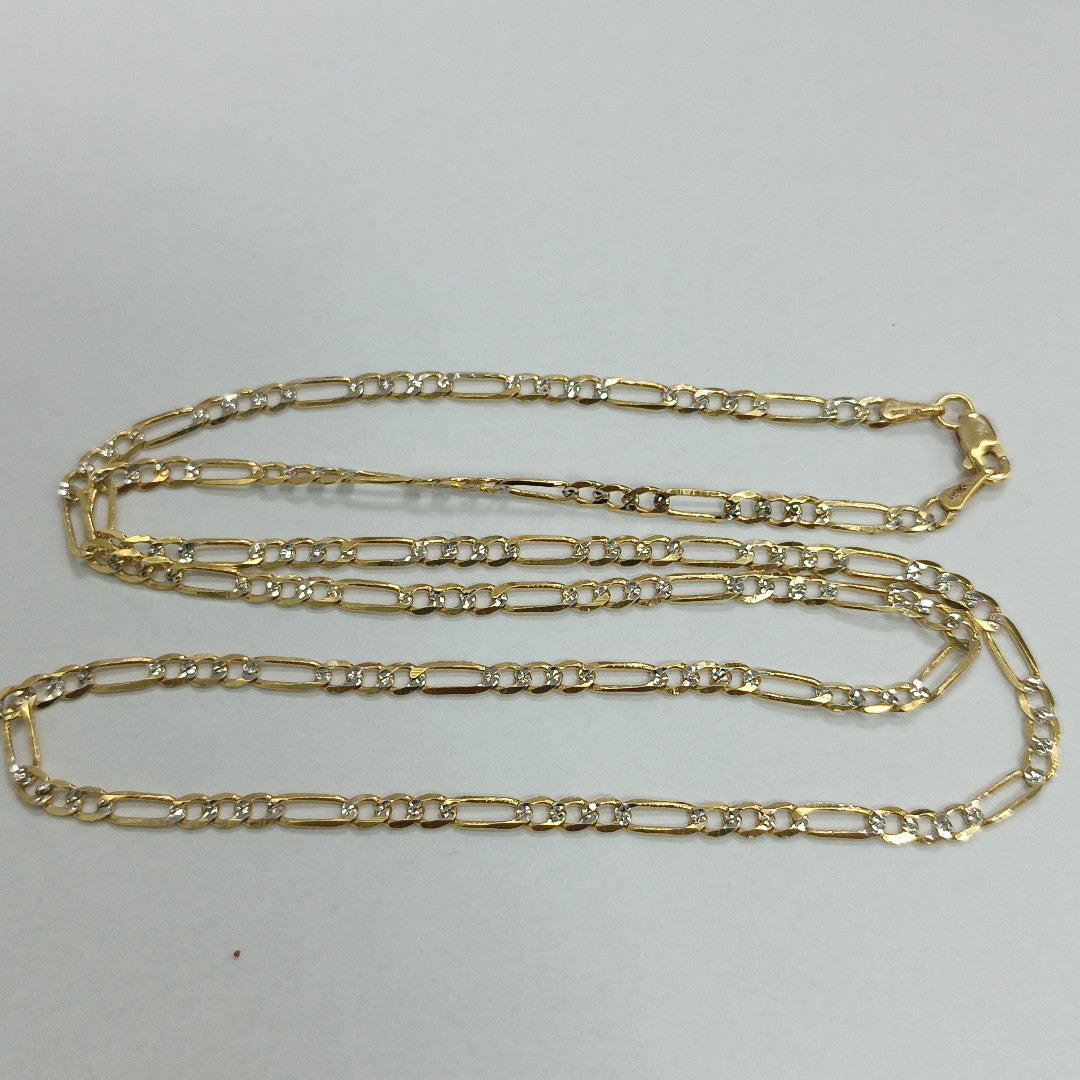 CADENA TEJIDO 3X1 DIAMANTADA 14K 60CM 8.6GR FDR08060 (NUEVO)