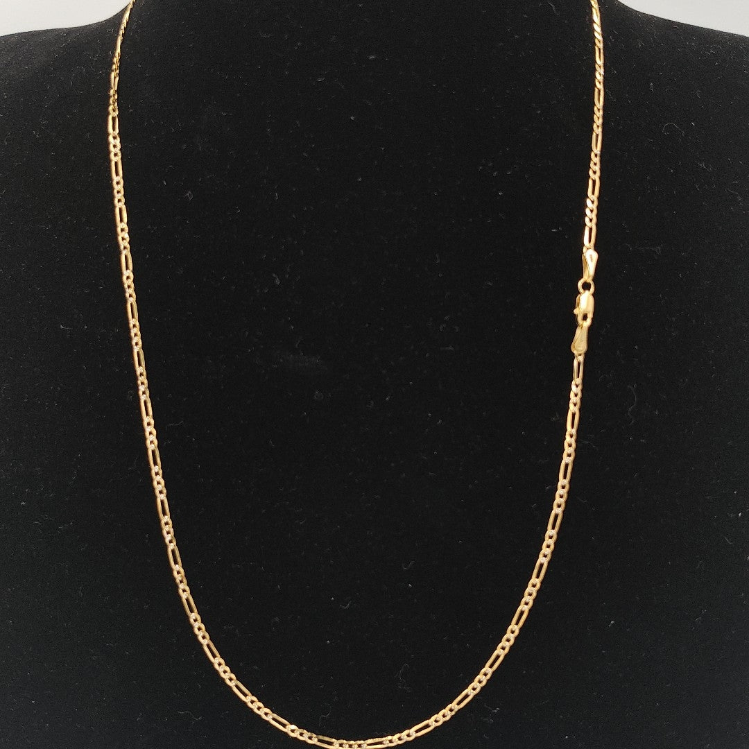 CADENA TEJIDO 3X1 DIAMANTADA 14K 50CM 3.1GR FPR05050 (NUEVO)