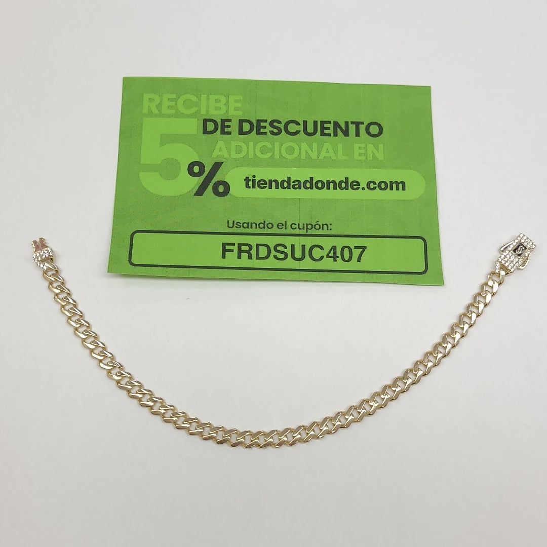 PULSERA BARBADA TIPO MONACO 14K 18 CM 4.7 GR (NUEVO)