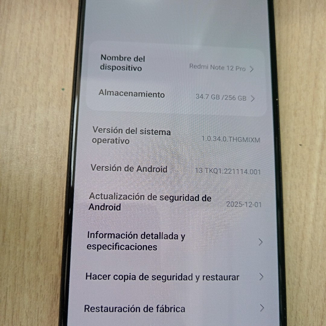 CELULAR XIAOMI REDMI NOTE 12 PRO 4G 2209116AG (2023) 256 GB 8 GB RAM (SEMINUEVO)