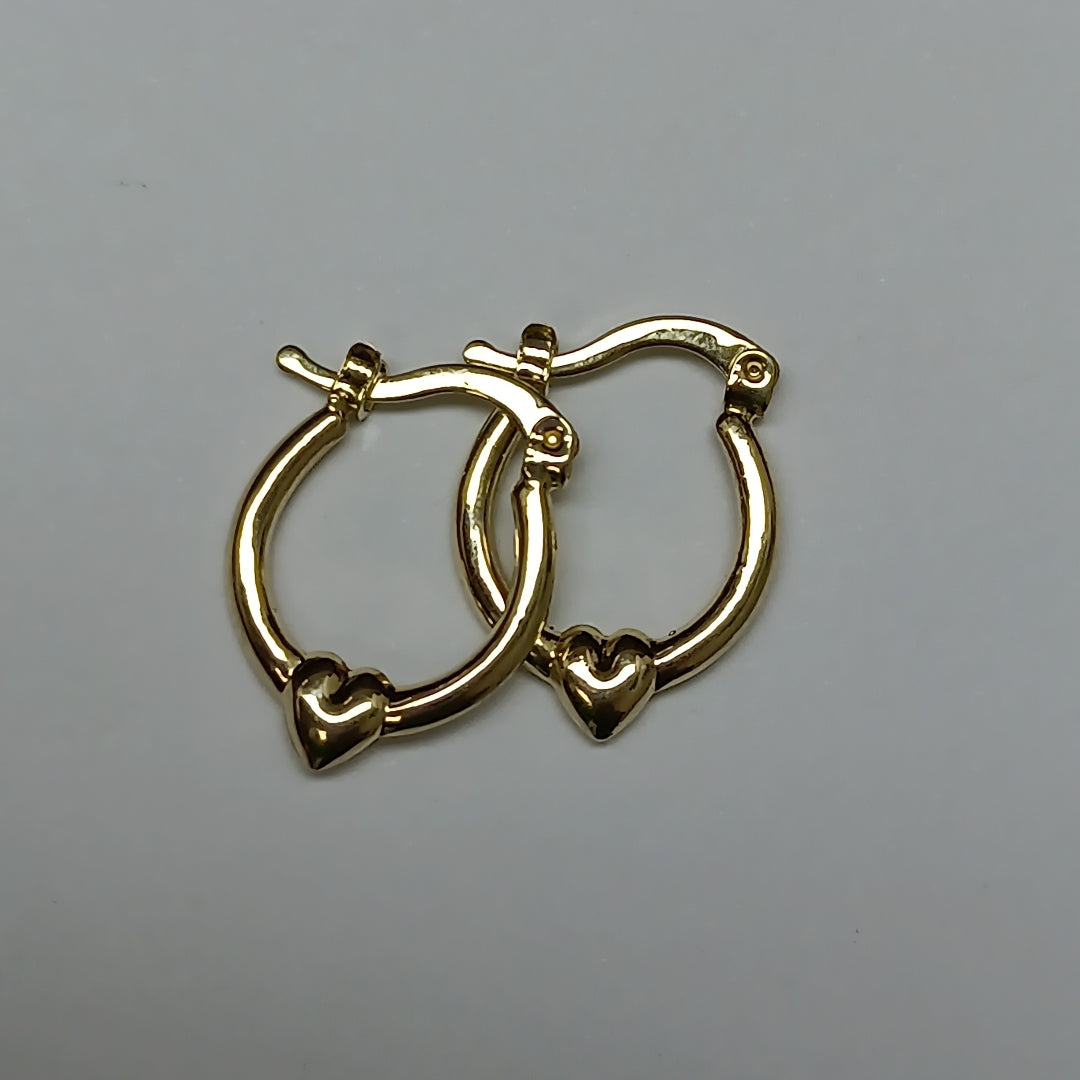 ARETES ARRACADAS FIG CORAZON 14K 1.1 GR AC 61 (NUEVO)