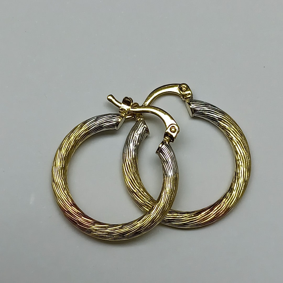 ARETES ARRACADAS TORZAL COMBINADO 14K 2.5 GR ET 03 (NUEVO)