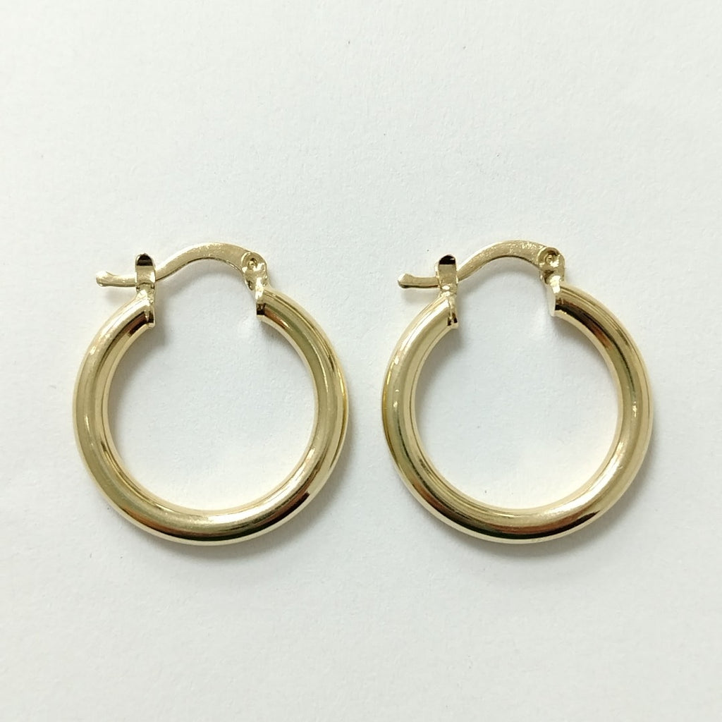 ARETES TEJIDO ARRACADAS LISAS 14K 1.9 GR (NUEVO)