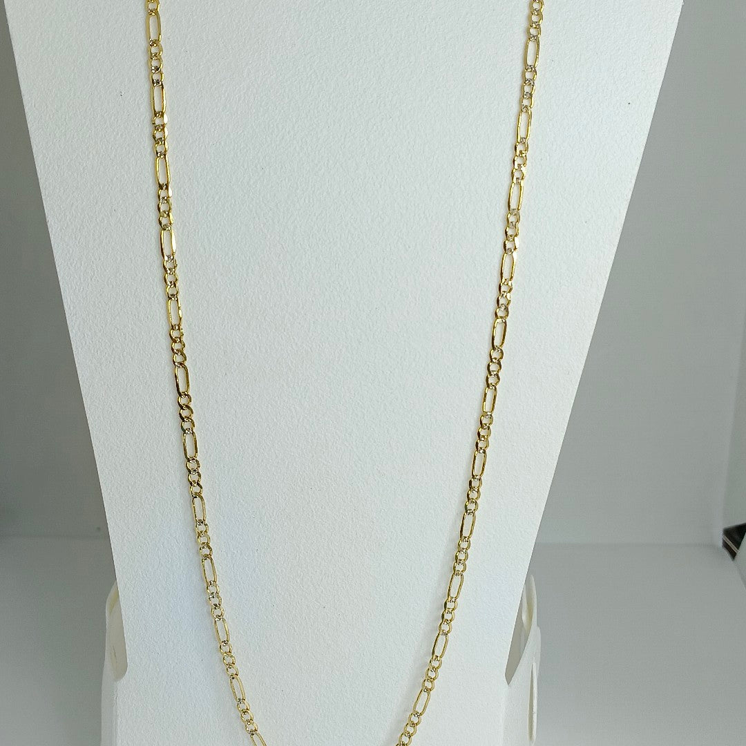 CADENA TEJIDO 3X1 DIAMANTADA 14K 60CM 4.8GR MPR060 (NUEVO)