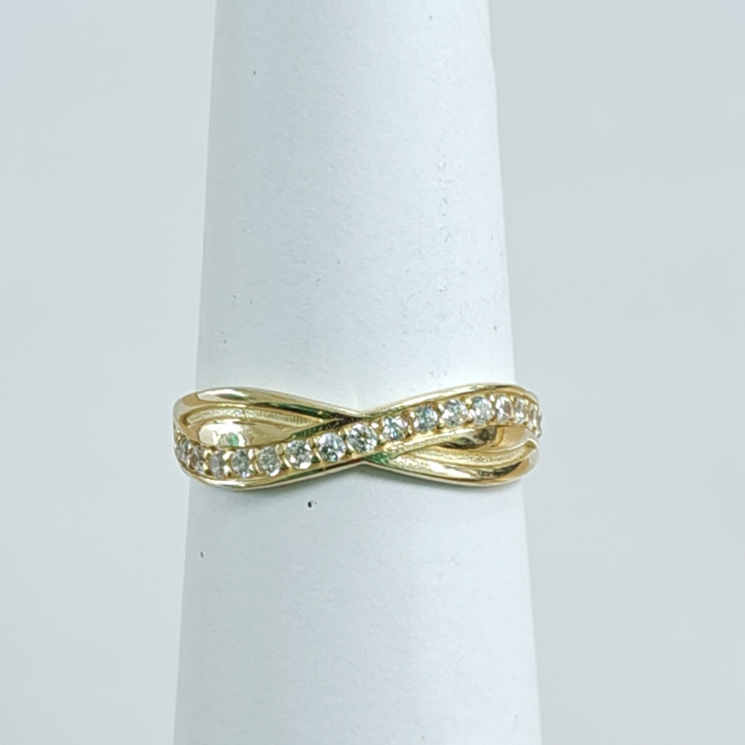 ANILLITO CON CIRCONIAS 14K 8 TALLA 1.8 GR ADR 153 (NUEVO)