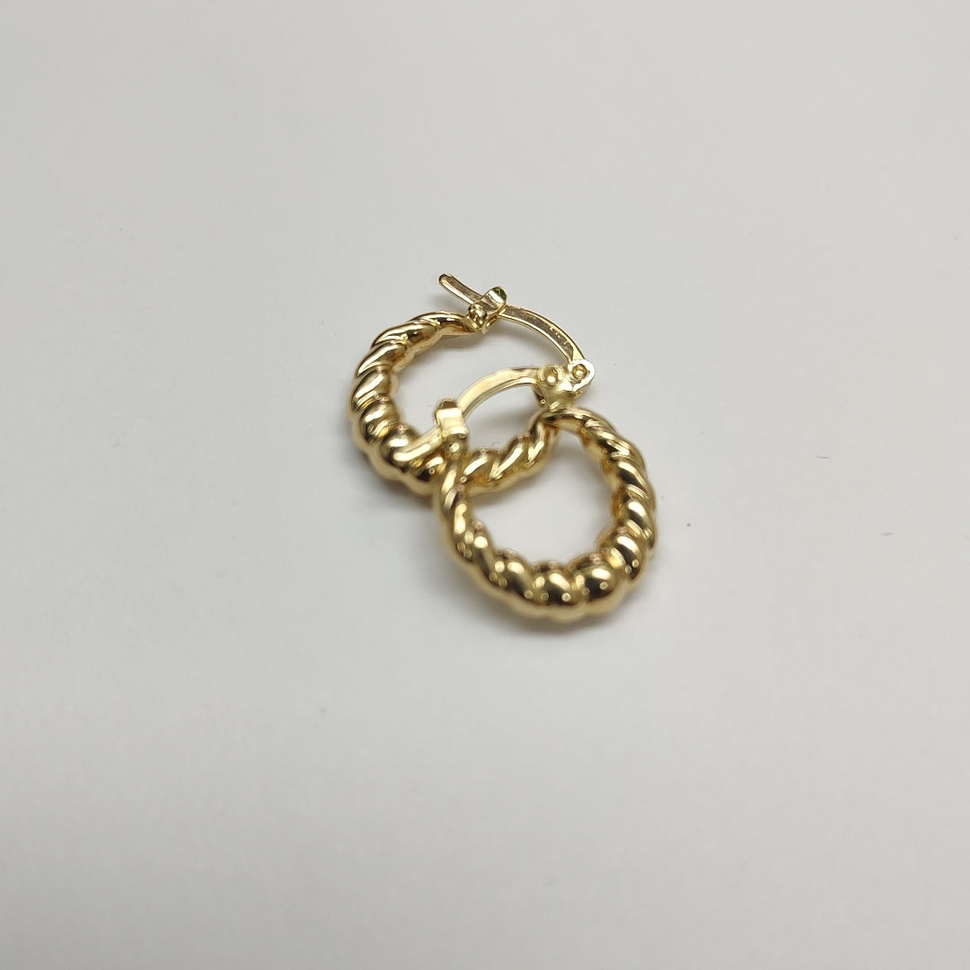 ARETES ARRACADAS TZL HUECAS 14K 1.5 GR (NUEVO)