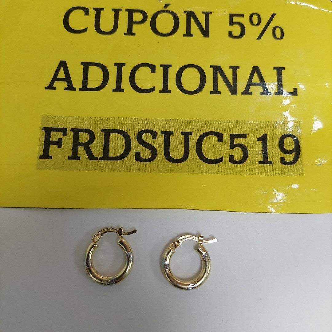 ARETES ARRACADAS MARTILLADA COMB 14K 1.4 GR ET 10 (NUEVO)