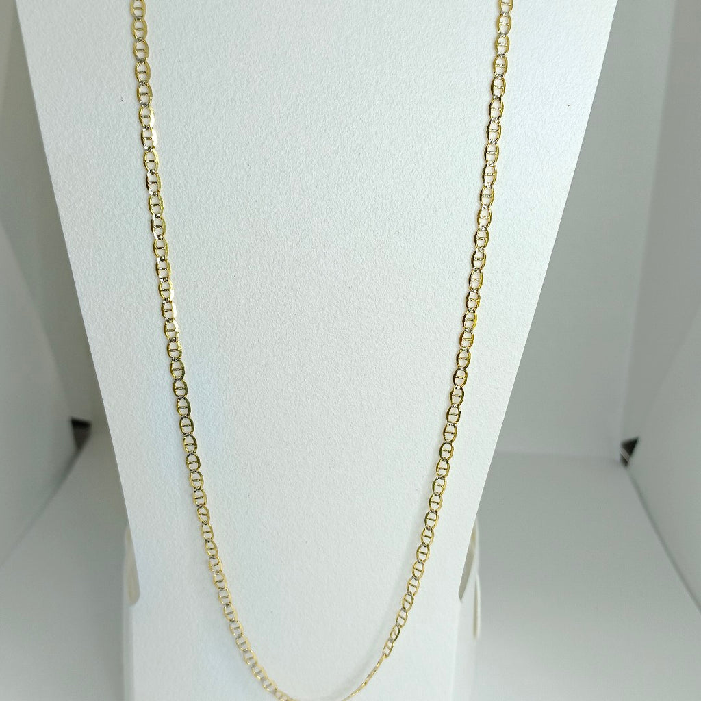 CADENA TEJIDO GUCHI DIAMANTADA 14K 55CM 4.8GR MPR060 (NUEVO)