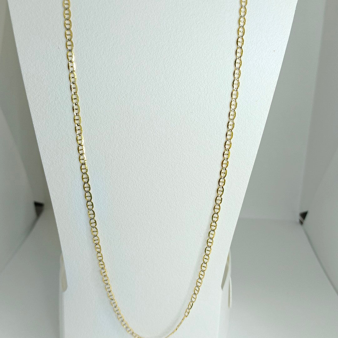 CADENA TEJIDO GUCHI DIAMANTADA 14K 55CM 4.8GR MPR060 (NUEVO)