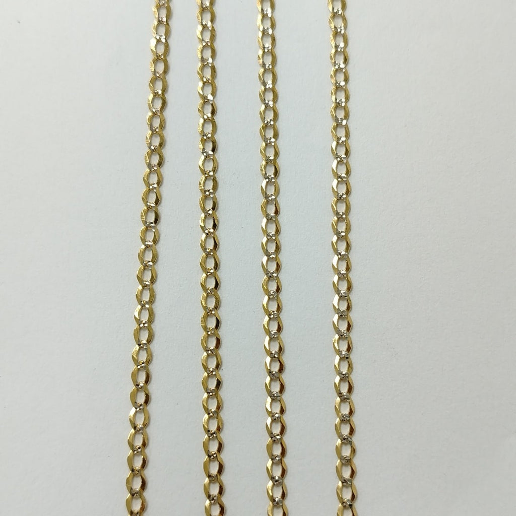 CADENA TEJIDO BARBADA DIAMANTADA 14K 60CM 5.1GR CPAR060 (NUEVO)