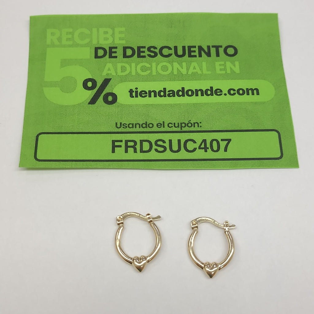ARETES ARRACADAS FIG CORAZON 14K 1.1 GR AC 61 (NUEVO)