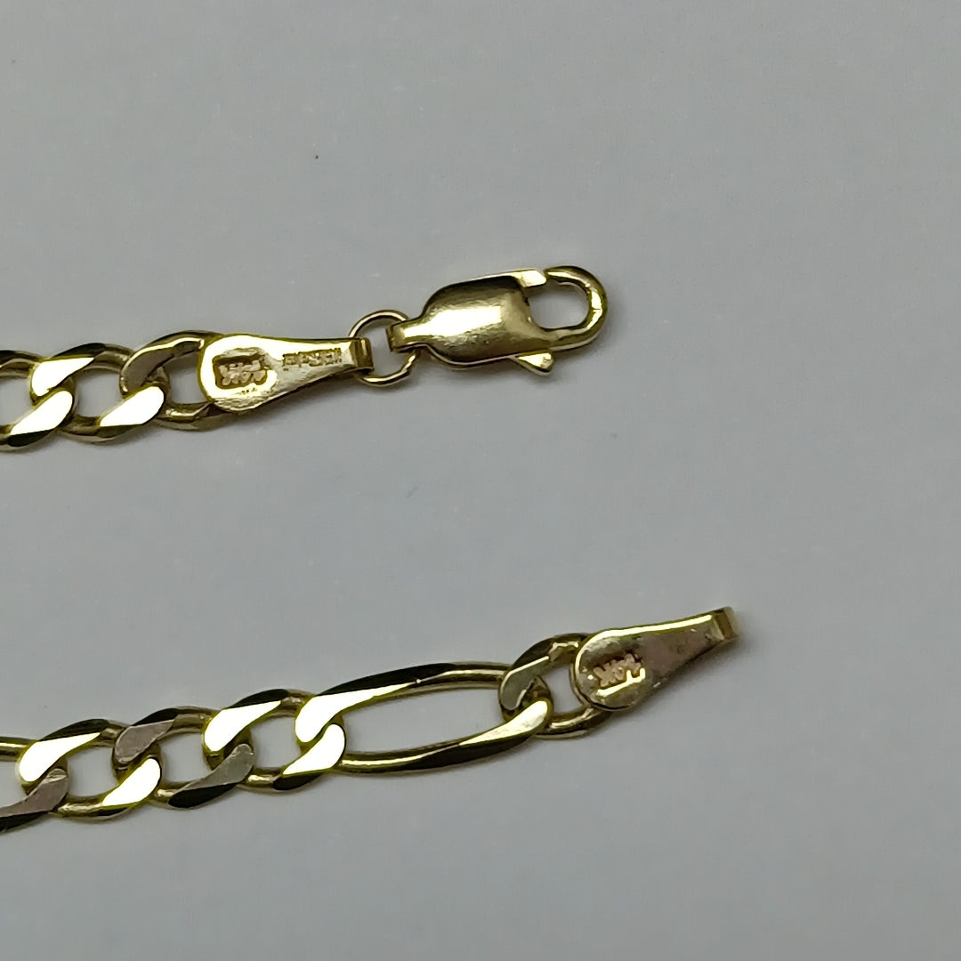 PULSERA TEJIDO 3X1 14K 21 CM 6.5 GR FG120 21 (NUEVO)