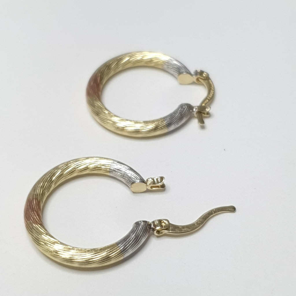 ARETES ARRACADAS TORZAL COMBINADO 14K 2.6 GR ET 03 (NUEVO)