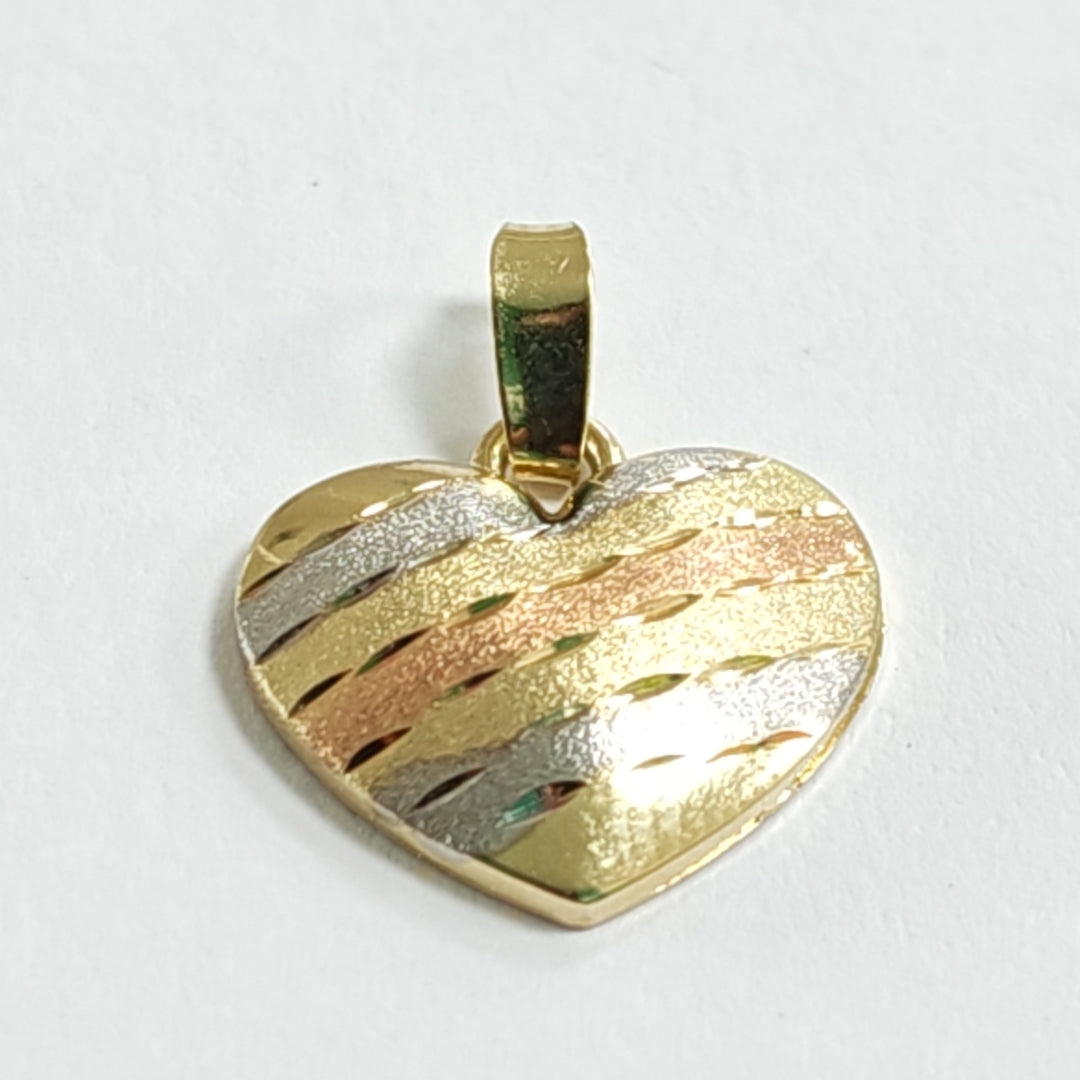 DIJE CORAZON COMBINADO 14K 1.4 GR DCR 04 (NUEVO)