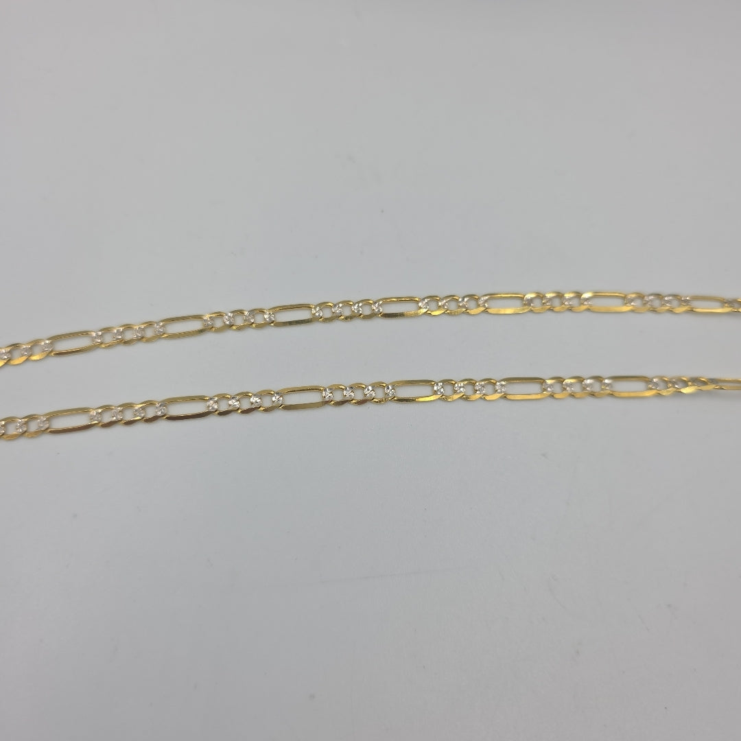 CADENA TEJIDO 3X1 DIAMANTADA 10K 55CM 9.6GR FIGAROPLANARADIO100 (NUEVO)