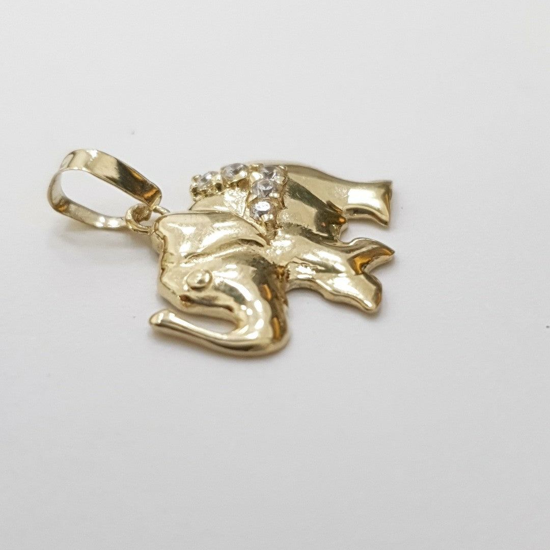 DIJE ELEFANTE CON CIRCONIAS 14K 1.3 GR DA 2 (NUEVO)