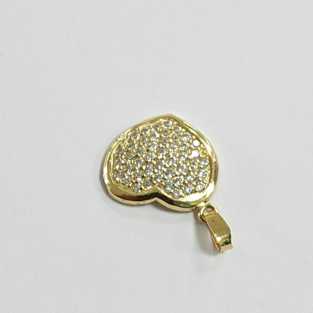 DIJE CORAZON CON CIRCONIAS 14K 1.7 GR DC 10 (NUEVO)