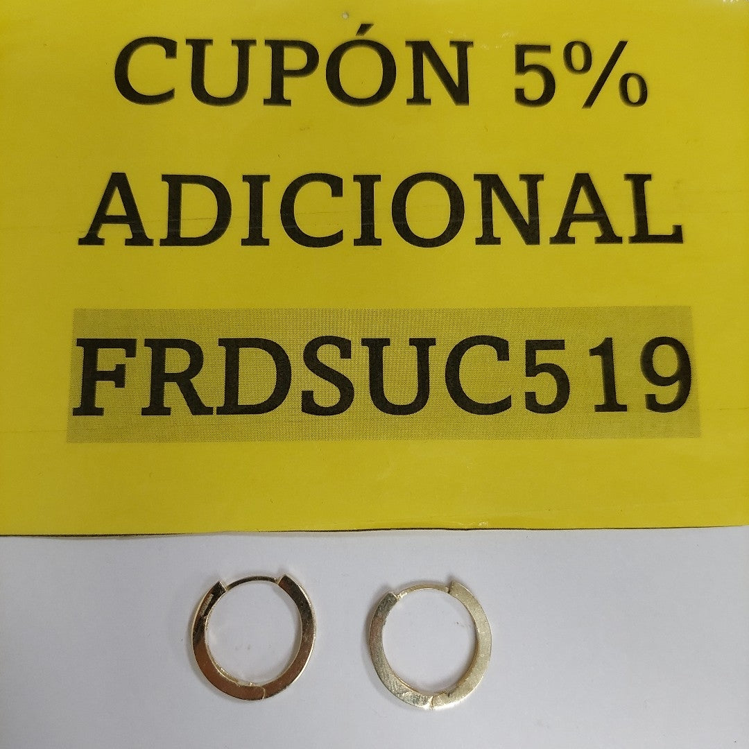 ARETES HUGGIES CON CIRCONIAS 14K 2.8 GR H 05 (NUEVO)