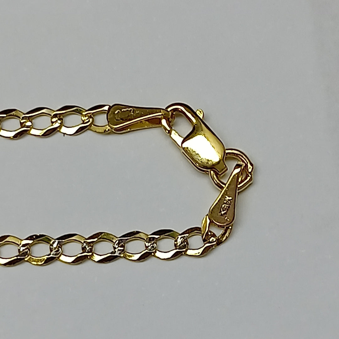 CADENA TEJIDO BARBADA DIAMANTADA 14K 55CM 4.9GR CPAR060 (NUEVO)