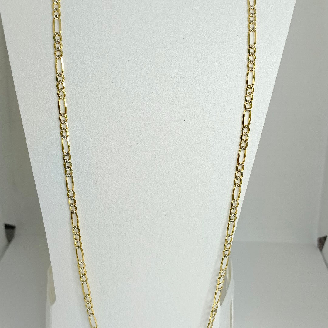 CADENA TEJIDO 3X1 DIAMANTADA 14K 60CM 8.8GR FDR08060 (NUEVO)