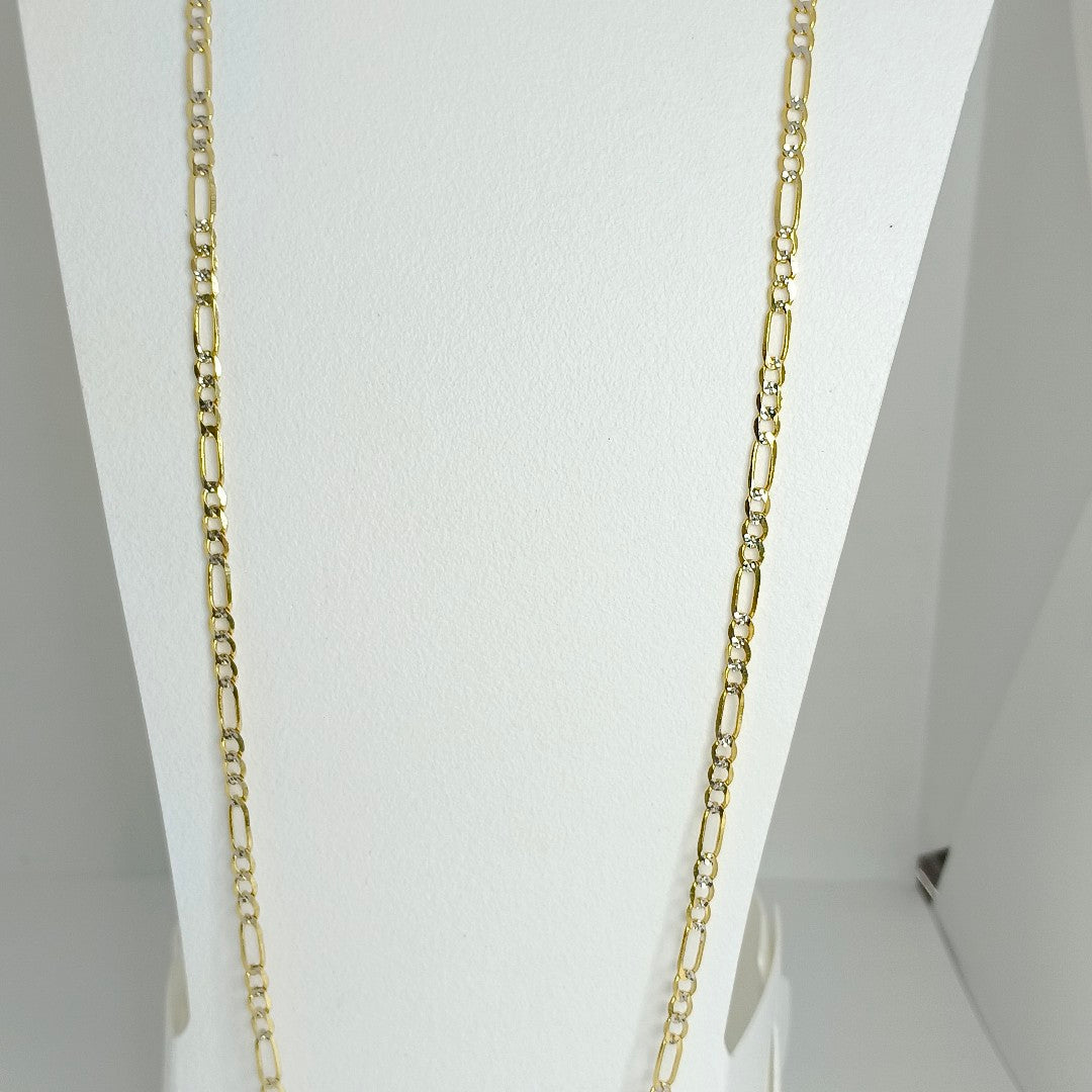 CADENA TEJIDO 3X1 DIAMANTADA 14K 60CM 8.6GR FPR08060 (NUEVO)