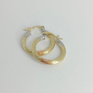 ARETES ARRACADAS TORZAL COMBINADO 14K 2.6 GR ET 03 (NUEVO)