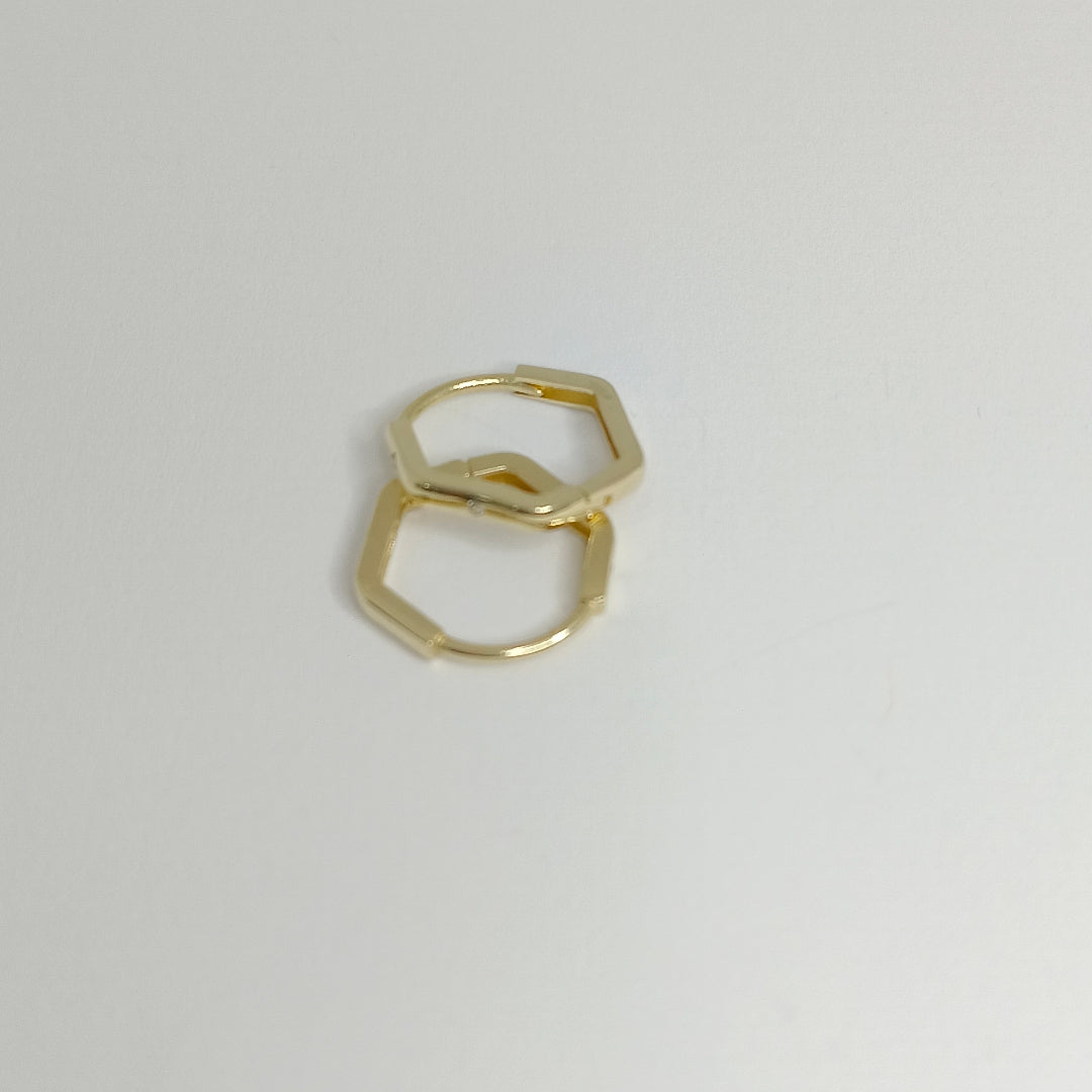 ARETES HUGGIES CON CIRCONIAS 14K 1.6 GR HR 01 (NUEVO)