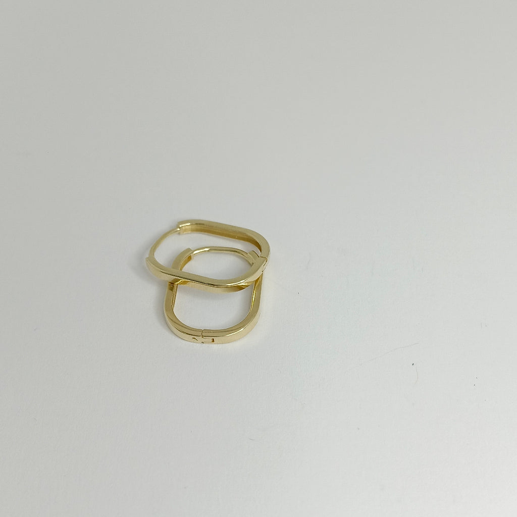 ARETES ARRACADAS RECTANGULAR 14K 2.4 GR HR 04 (NUEVO)