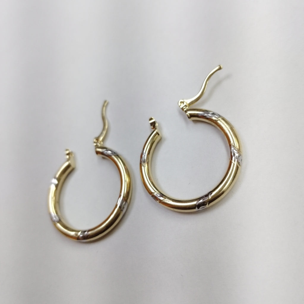 ARETES ARRACADAS MARTILLADA COMB 14K 2 GR ET 10 (NUEVO)