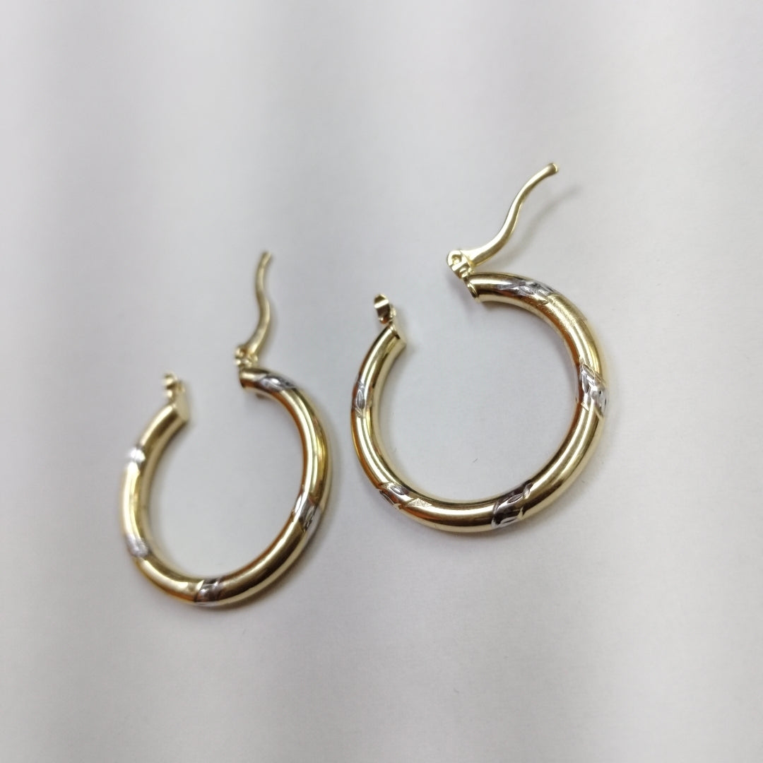 ARETES ARRACADAS MARTILLADA COMB 14K 2 GR ET 10 (NUEVO)