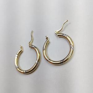 ARETES ARRACADAS MARTILLADA COMB 14K 2 GR ET 10 (NUEVO)