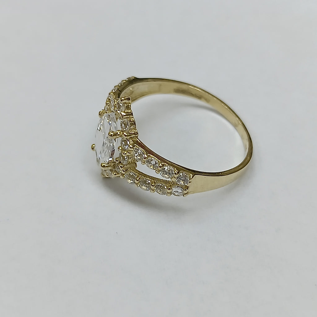 ANILLO PIEDRA OVALO 14K 6.5 TALLA 2.1 GR ADP 69 (NUEVO)