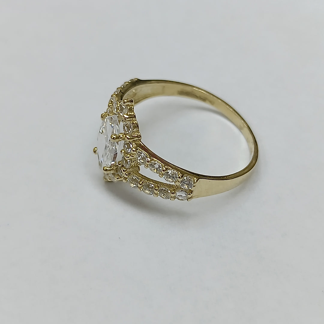 ANILLO PIEDRA OVALO 14K 6.5 TALLA 2.1 GR ADP 69 (NUEVO)
