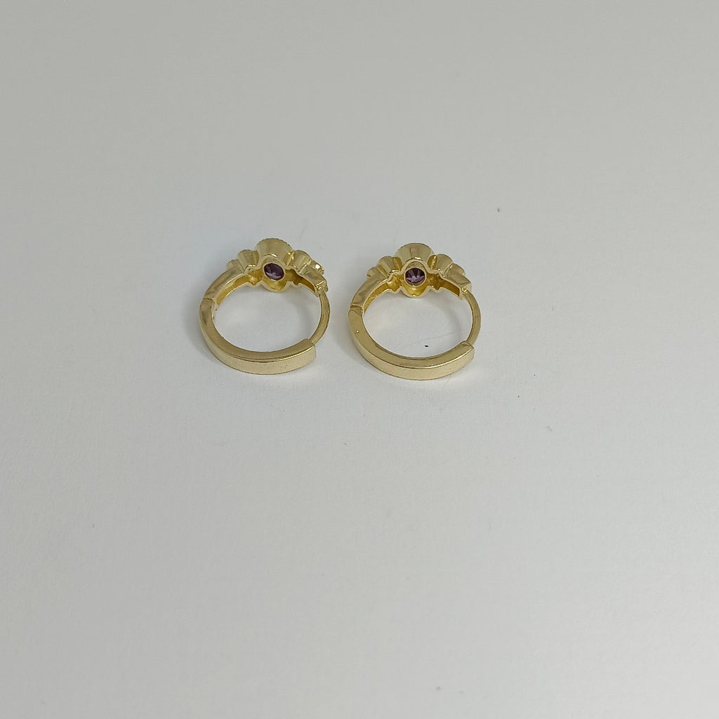ARETES HUGGIES MORADO 14K 2.7 GR H 96 (NUEVO)