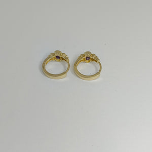 ARETES HUGGIES MORADO 14K 2.7 GR H 96 (NUEVO)
