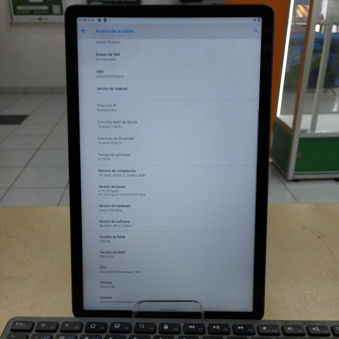 TABLETA LENOVO TAB P11 TB-J606L (2022) 128 GB 4 GB RAM (SEMINUEVO)