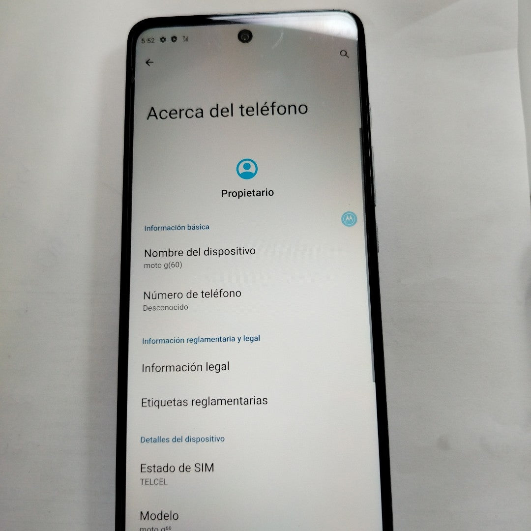 CELULAR MOTOROLA MOTO G60 XT2135-1 128 GB 4 GB RAM (SEMINUEVO)